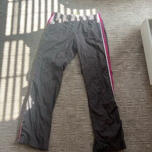 Old Navy Gray Track Pants with Pink and White Accents